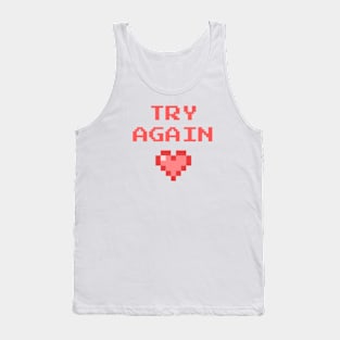 Pixel art - try again w/ heart Tank Top